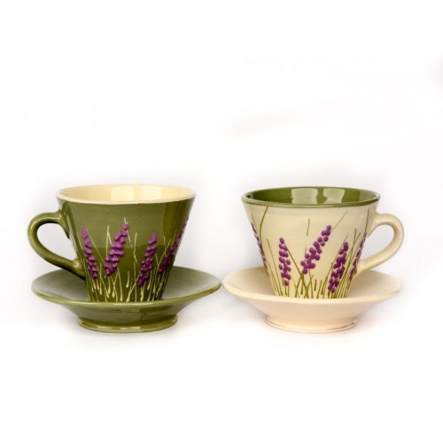 "Yin and Yang" series - green and white - "Lavender"