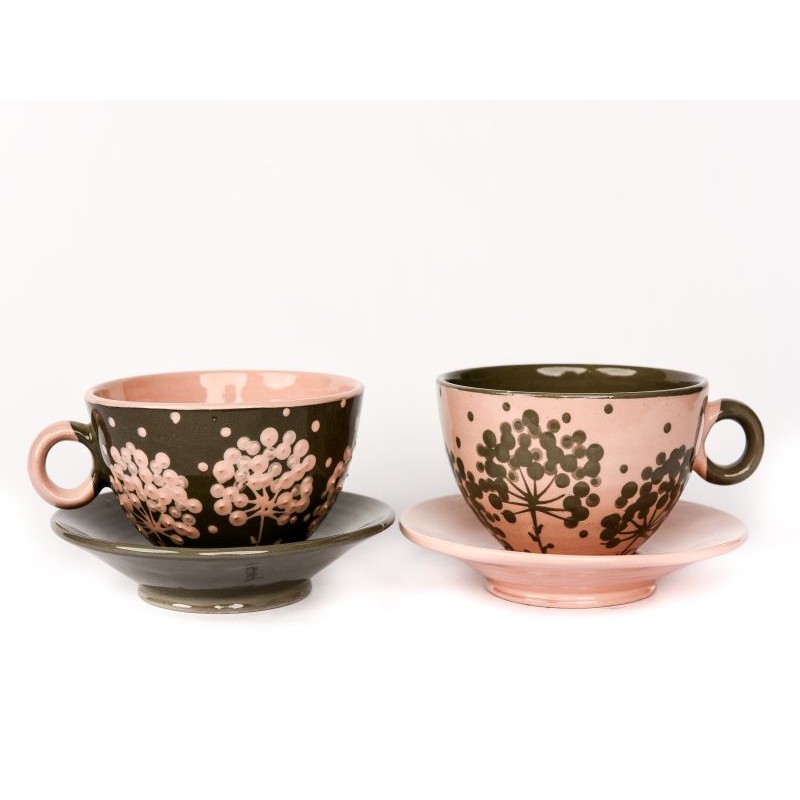 "Yin and Yang" series - handmade with certificate - colour – gray and pink - "Dill"