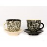 "Yin and Yang" series - handmade with certificate - colour – black and white - "Small dots"