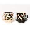 "Yin and Yang" series - handmade with certificate - colour – black and white - "Flowers"