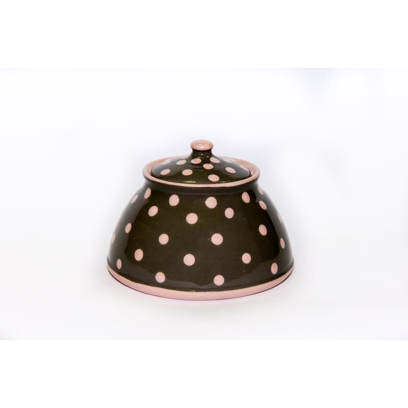 Brown sugar bowl with dots - brown series