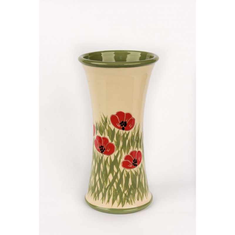 Vase - poppies on a white background