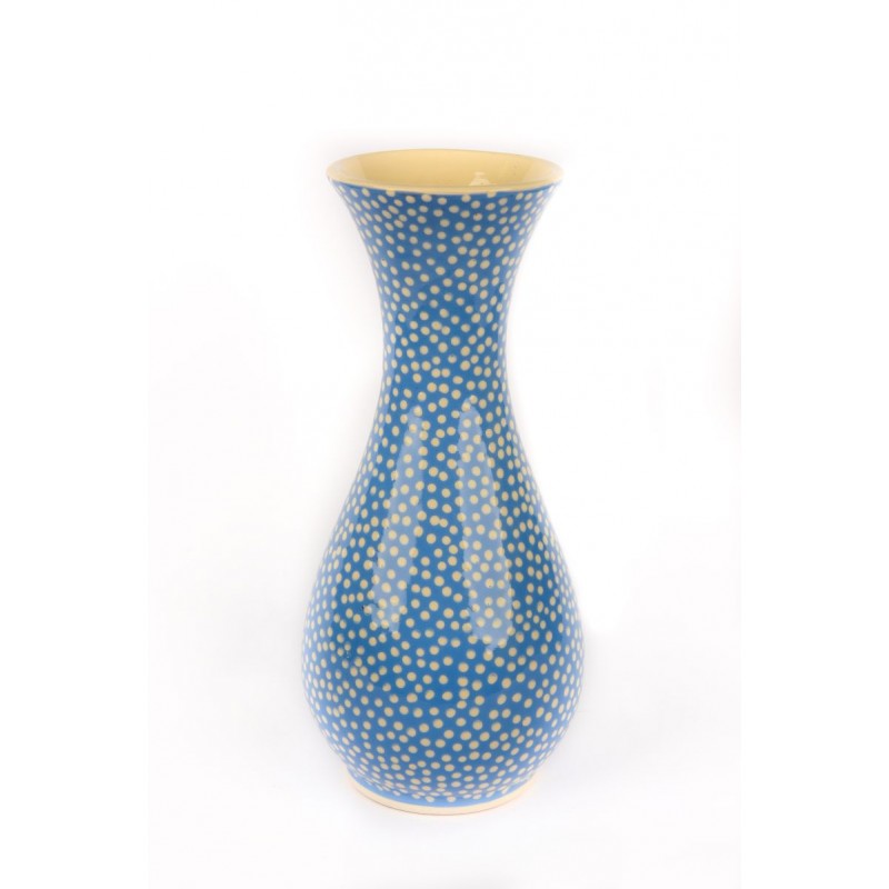 Vase - dots on a blue background