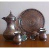 Copper wine service with a set of cups