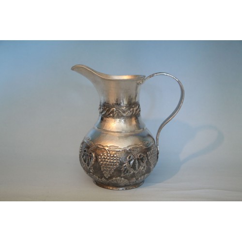 Silver-plated patinated jug