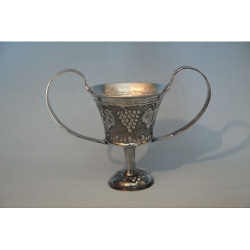 Silver-plated patinated Thracian kantaros
