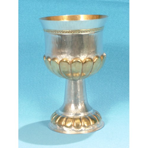 Hand-forged wine glass 2 - silver-plated and partially gold-plated - 200 ml.