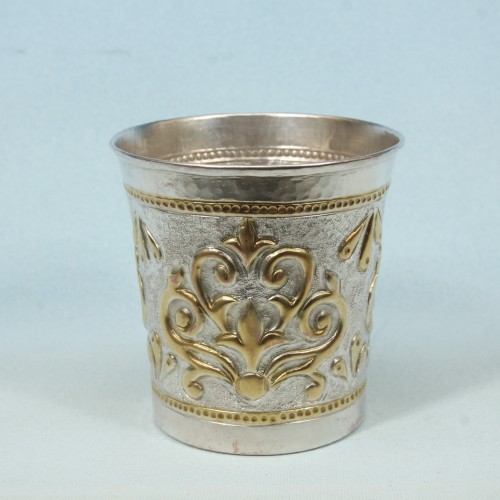 Silver and Gold-plated embossed cup