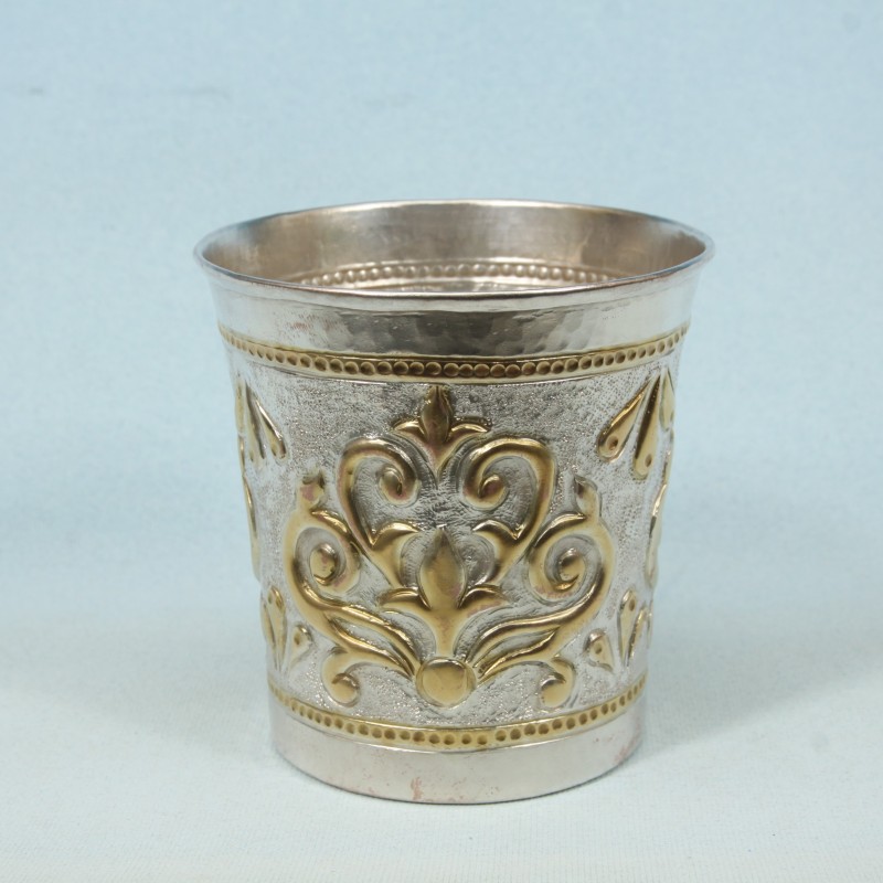 Silver and Gold-plated embossed cup
