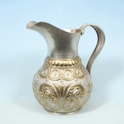 Silver and Gold-plated embossed jug